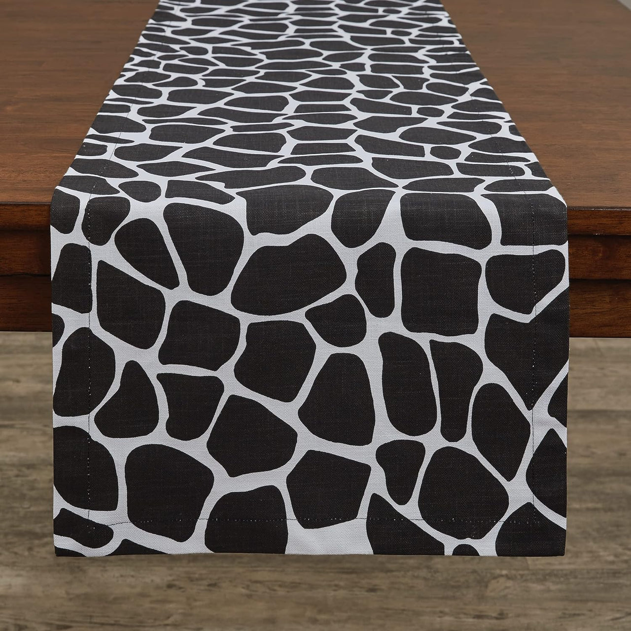 Giraffe Printed Table Runner 72"L - Black Park Designs - The Fox Decor
