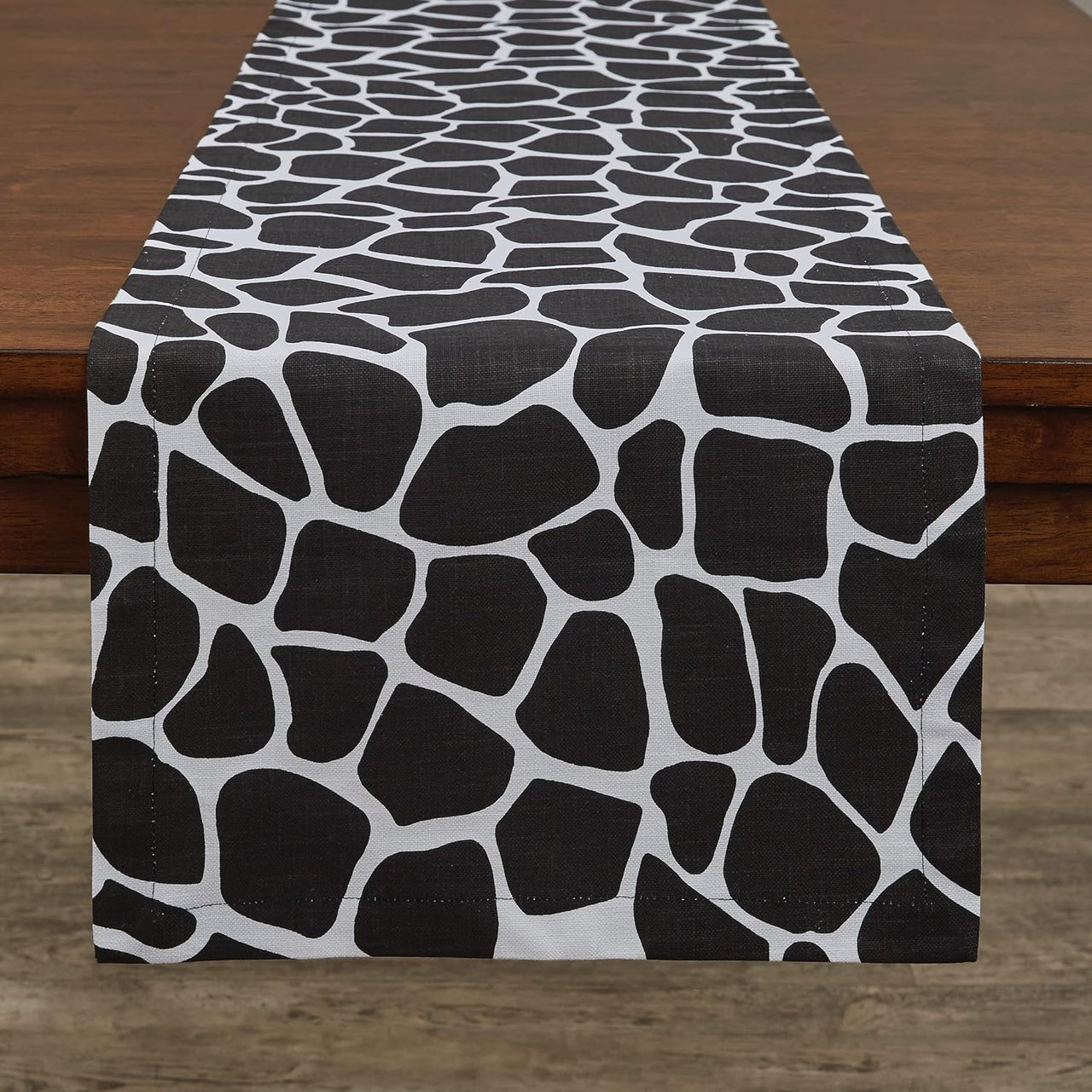 Giraffe Printed Table Runner 72"L - Black Park Designs