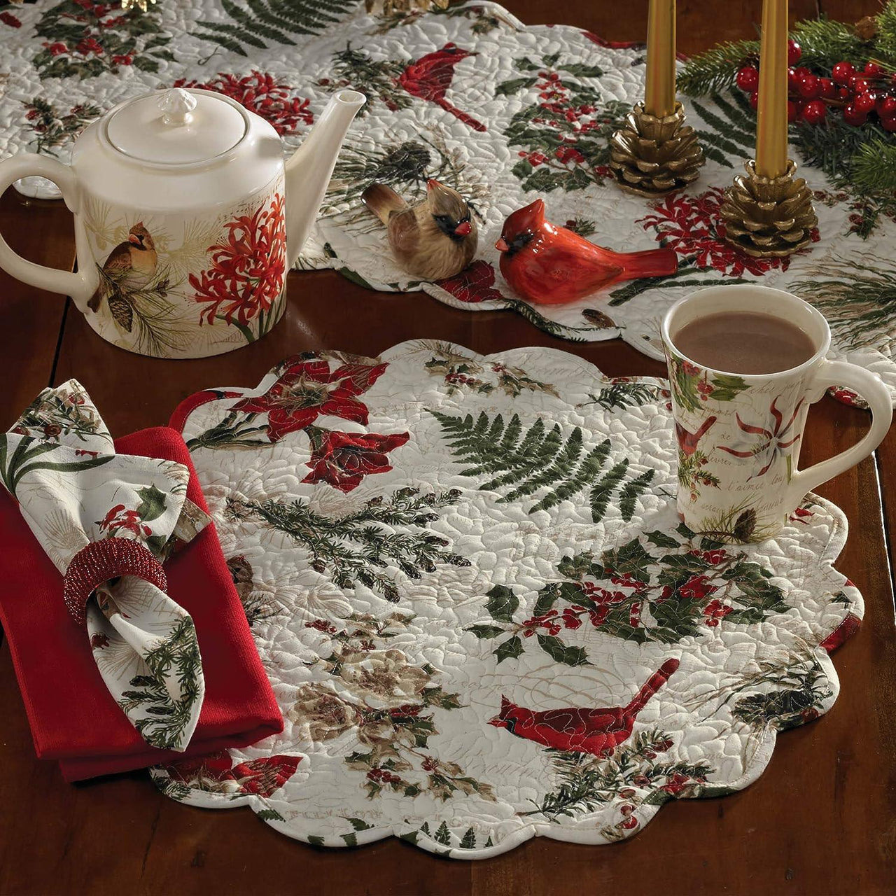 Nature Sings Quilted Placemats - Set of 8 Park Designs - The Fox Decor