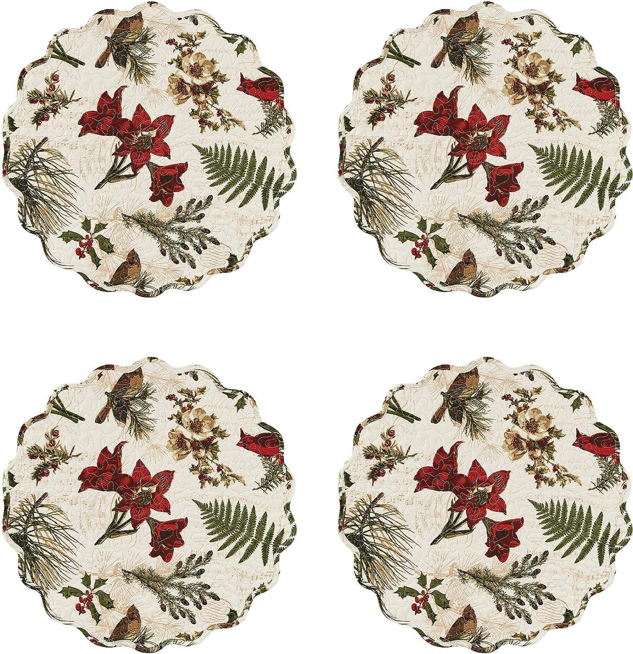 Nature Sings Quilted Placemats - Set of 8 Park Designs - The Fox Decor