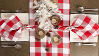 Thumbnail for Wicklow Check Backed Table Runner - Red & Cream Park Designs - The Fox Decor
