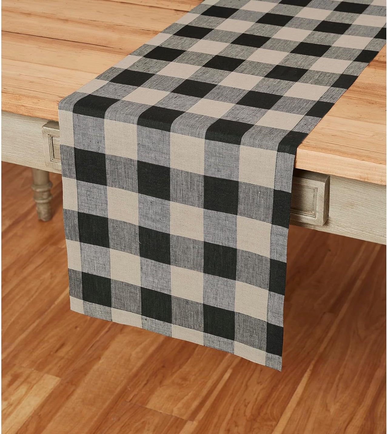 Wicklow Check Backed Table Runner 54"L - Black Park Designs
