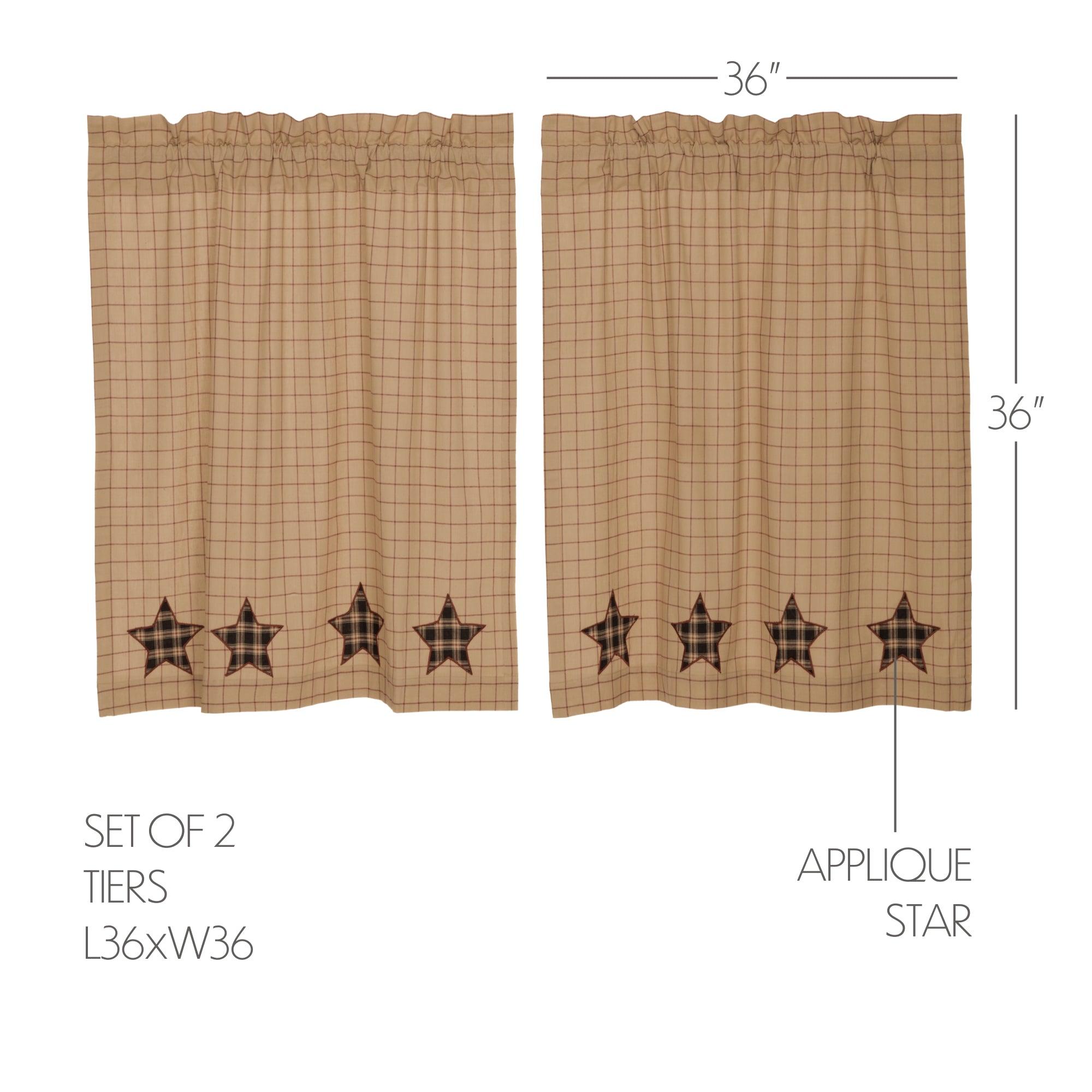 Bingham Star Tier Applique Star Set of 2 L36xW36 VHC Brands - The Fox Decor