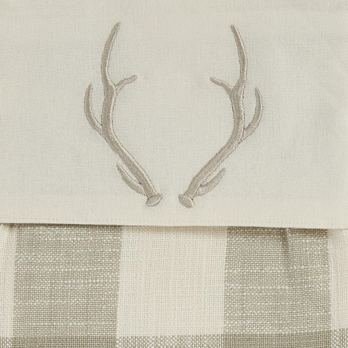 Signature Antler Christmas Stocking - Check Set of 2 Park Designs - The Fox Decor