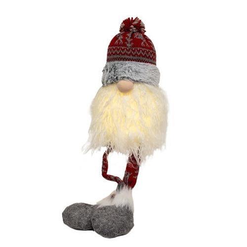 Nordic Snowflake Dangle Leg Gnome w LED Lights 2 Asstd - The Fox Decor