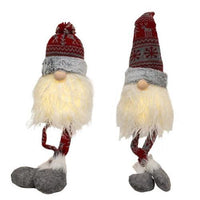Nordic Snowflake Dangle Leg Gnome w LED Lights 2 Asstd - The Fox Decor