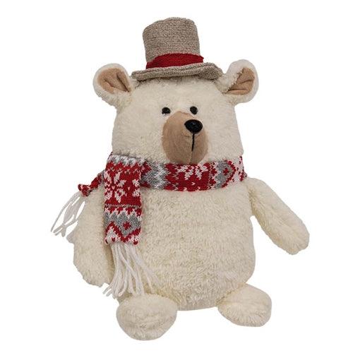 Nordic Red Gray Top Hat Bear - The Fox Decor