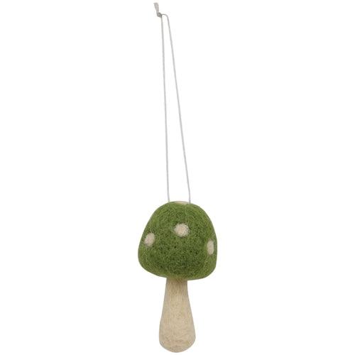 Green Felted Mushroom Ornament - The Fox Decor