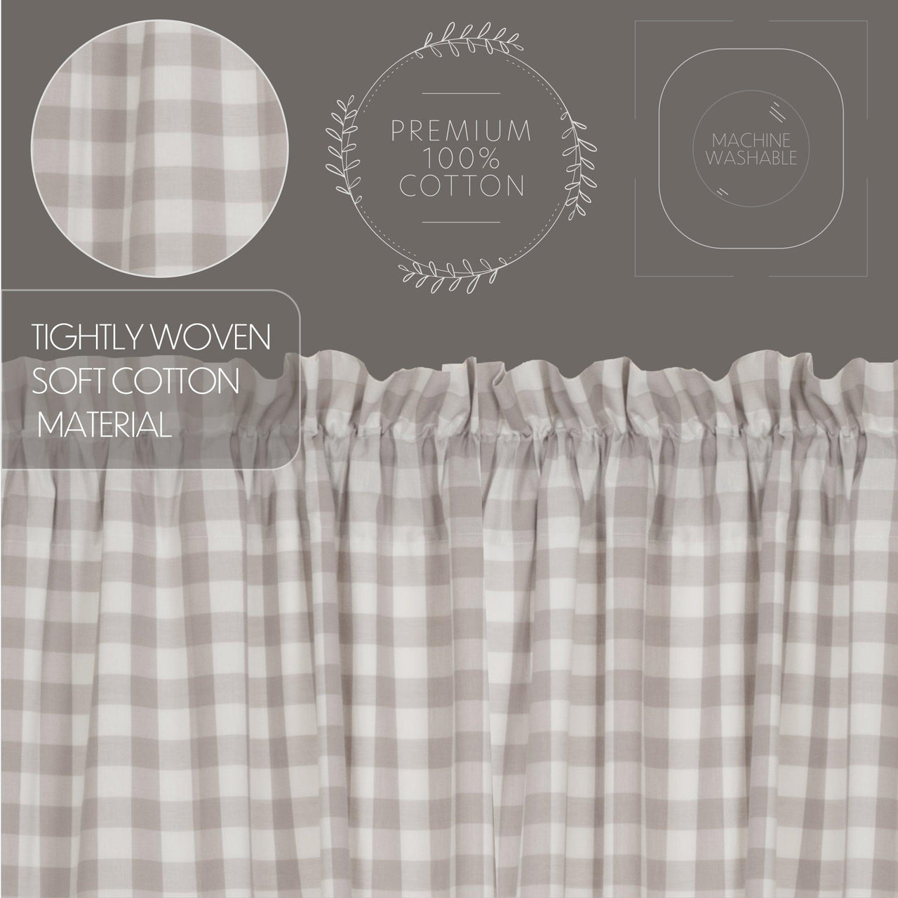 Annie Buffalo Grey Check Blackout Panel 84x50 VHC Brands - The Fox Decor