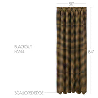 Thumbnail for Black Check Blackout Panel Scalloped 84x50 VHC Brands