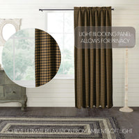 Thumbnail for Black Check Blackout Panel Scalloped 84x50 VHC Brands - The Fox Decor