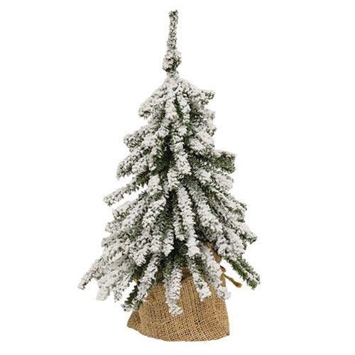 Flocked Mini Downswept Tree With Burlap Base 15