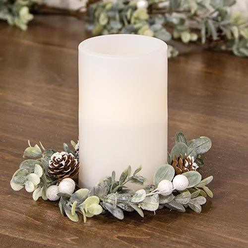 Holiday Ombre Boxwood & Berry Candle Ring 25 - The Fox Decor