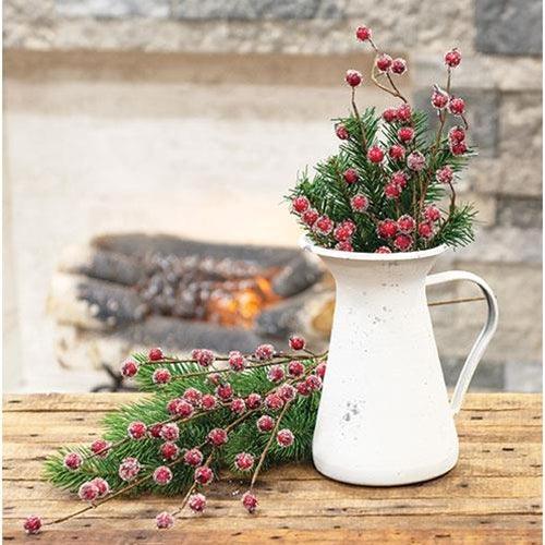 Icy Red Berry Branch - The Fox Decor