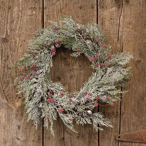 Snowy Cypress & Sugar Berry Wreath - The Fox Decor