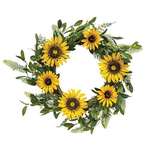 Black-Eyed Susan Pip & Greens Twig Wreath - The Fox Decor