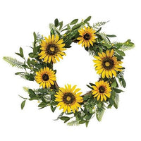 Black-Eyed Susan Pip & Greens Twig Wreath - The Fox Decor