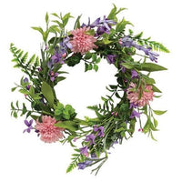 Pink Chrysanthemum & Iris Candle Ring - The Fox Decor