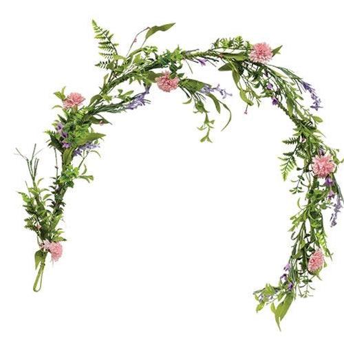 Pink Chrysanthemum & Iris Garland - The Fox Decor