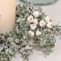 Thumbnail for Snow Berries & Icy Boxwood Candle Ring 45