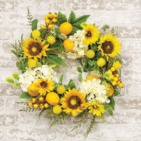 Sunflower & Lemon Wreath 10 Inside Approx 22 Outside - The Fox Decor