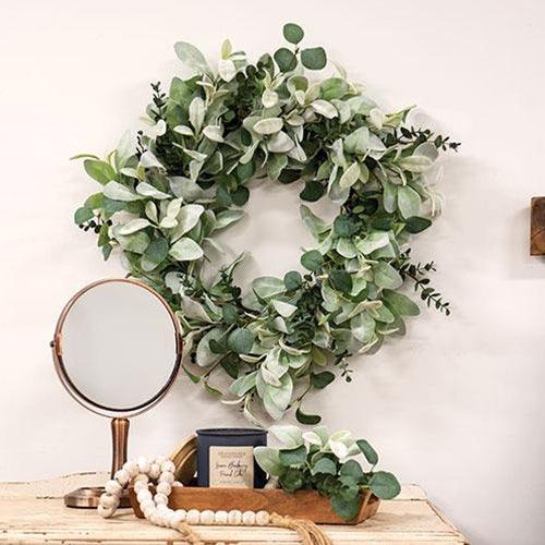 Velvet Lamb's Ear & Eucalyptus Wreath 20 - The Fox Decor