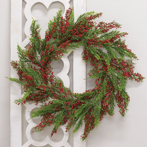 Merry Red Berries & Cedar Wreath, 24"