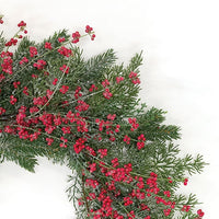 Sparkling Red Berries & Mixed Greens Wreath, 24