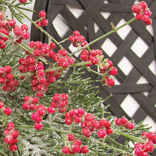 Sparkling Red Berries & Mixed Greens Wreath, 24"