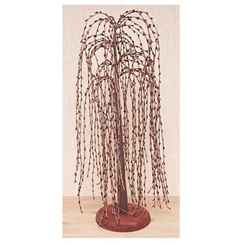 Burgundy Pip Berry Willow Tree w Base 24 - The Fox Decor