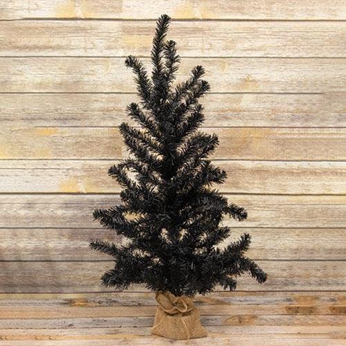Black Tree w Burlap Base 3ft - The Fox Decor