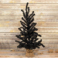 Thumbnail for Black Tree w Burlap Base 3ft - The Fox Decor