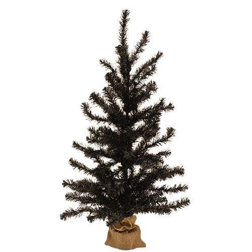 Black Tree w Burlap Base 3ft - The Fox Decor