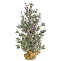 Frosted Tree w Pinecone & Red Berry Medium - The Fox Decor