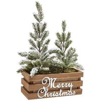 Christmas Tree in Wooden Pot - The Fox Decor