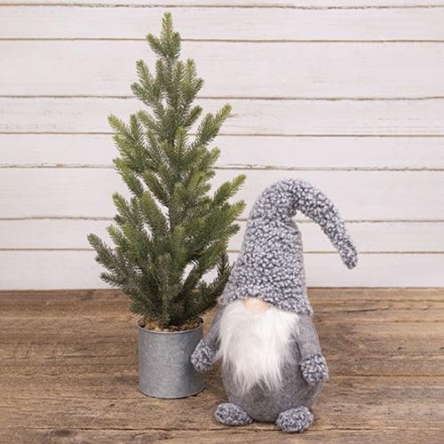 Glittered Pine Tree with Galvanized Metal Base - The Fox Decor