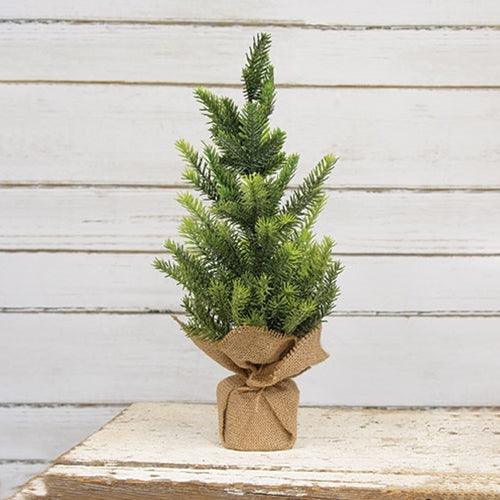 Glittered Pine Tree with Burlap Base 12 - The Fox Decor
