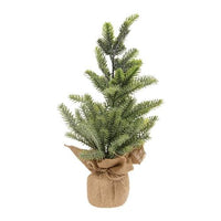 Glittered Pine Tree with Burlap Base 12 - The Fox Decor