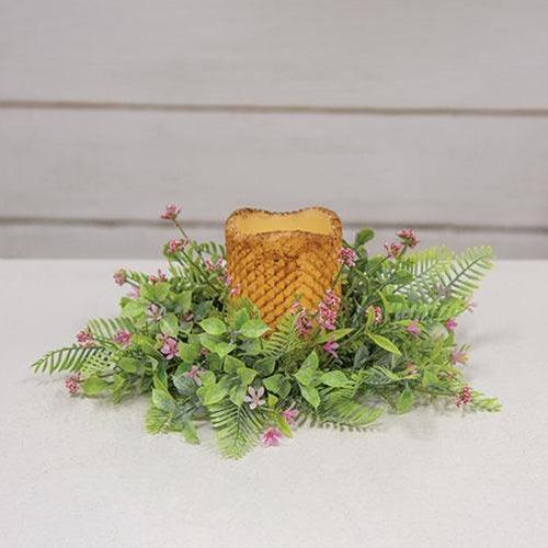 Pink Fernshot Blooms Candle Ring - The Fox Decor