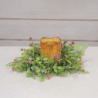 Pink Fernshot Blooms Candle Ring - The Fox Decor
