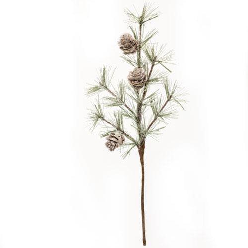 Vintage Glitter Birchcone Pine Pick 13 - The Fox Decor