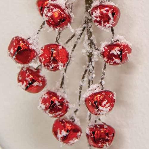 Snowy Red Mini Jingle Bell Teardrop - The Fox Decor