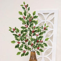 Thumbnail for Mini Holly Leaves & Berries Spray 28 - The Fox Decor