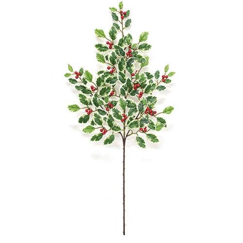 Mini Holly Leaves & Berries Spray 28 - The Fox Decor