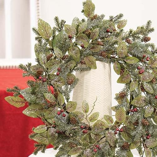 Snowy Fittonia Pine & Berries Wreath 20 - The Fox Decor