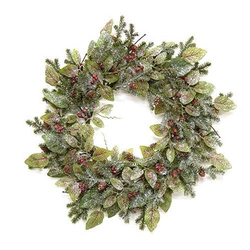 Snowy Fittonia Pine & Berries Wreath 20 - The Fox Decor