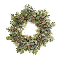 Snowy Fittonia Pine & Berries Wreath 20 - The Fox Decor