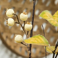 Golden Wave Leaves & Berry Branch 35 - The Fox Decor