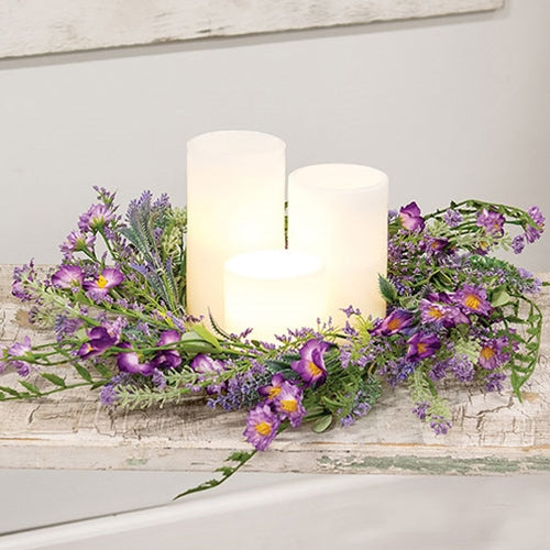 Lilac & Lavender Blossoms Candle Ring 65
