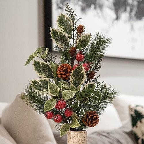 Icy Winterberry Holly & Pine Spray 29 - The Fox Decor